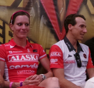 Professional Triathletes Caroline Steffen and Pete Jacobs